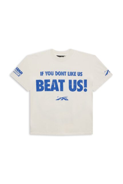 Hellstar Beat Us! T-Shirt White Blue